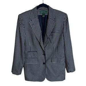 Lauren Ralph Lauren check Plaid Blazer Jacket Womens size 6 Classic Preppy